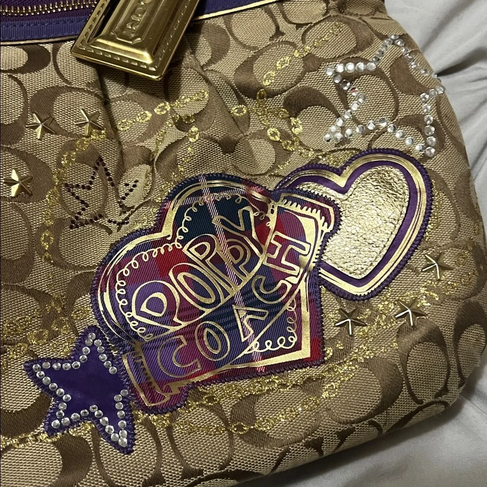 Coach Poppy classic tan and purple tartan large tote (lot of 2, not separating) - Picture 11 of 16